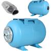 ALUVRA Serbatoio a Pressione 24L - per Impianti Idrici e Sistemi Autoclave - con Membrana EPDM - Vaso di Espansione - per Pompa Domestica Pompa per Pozzo - Attacco da 1 - Acciaio - Orizzontale 24 Litri