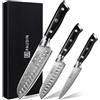 PAUDIN Coltello Santoku Damasco 17 cm, coltello da chef ultra affilato realizzato in 67 strati di acciaio Damasco con anima giapponese VG10, coltello da cucina professionale con manico ergonomico G10