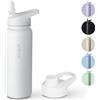 VINSUN Borraccia Termica 750ml - Bottiglia Termica in Acciaio Inox con Cannuccia - Senza Perdite, Senza BPA, Riutilizzabile - Bottiglia Acqua per Sport, Scuola, Palestra