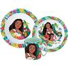 Sorrisini Set Stoviglie riutilizzabili Vaiana, Piatti Bambini per asilo scoula con piatto, ciotola, tazza 350ml, Set Svezzamento Prima Pappa Bimbo in plastica dura adatta per microonde, Vaiana-Wow