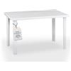 Tomaino - Tavolo Da Giardino In Plastica Rettangolare - Tavolo Plastica Esterno con Gambe Smontabili e Foro per Ombrellone - Tavolino da Esterno Bianco
