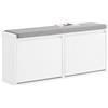 SoBuy Panca Scarpiera da Ingresso - Scarpiera Salvaspazio Slim in Legno, Panca Contenitore per 8-10 Paia di Scarpe, 155kg di Carico, Bianco, 100x26x46cm, FSR98-XL-W