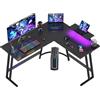 Devoko 150 x 130 cm Scrivania Gaming Angolare, Scrivania Angolare con Supporto per Monitor per Lo Studio, Il Gioco E Il Lavoro, Scrivania Gaming Ergonomica(Nero)