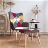 Generico Poltrona Relax con Poggiapiedi in Tessuto Patchwork Mobili, Sedie (10,85KG)-8184