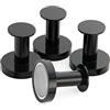 Mavoro Calamite Potenti per Appendere Giacche e Borse | Set da 4 Robusti Appendiabiti Magnetici | Magneti Neodimio 52 e Terre Rare | Magneti Potenti per Frigoriferi, Armadietti (Nero set da 4)