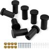 FINELYCR Ganci Accappatoio Bagno Nero, 8 Pezzi Cilindrico Ganci Appendiabiti 36 mm, Acciaio Inossidabile Appendini da Muro, Capacità di Carico Massima 5 kg, Adatto per Bagno, Cucina, Camera da Letto