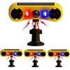 QXMH Allarme sensore di movimento esterno solare - Allarme sonoro per cani che abbaia e spari, 2 * 129dB Loud Noise Maker, 4 modalità, luce stroboscopica attivata dal movimento rosso e blu (4 Pack)