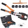 AMZCNC Pinza a pressa idraulica professionale con ganasce a pressione, profilo M 12-15-18-22-28, set di utensili per pressare, per tubi in rame.