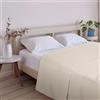 ECOMMERC3 Lenzuolo sopra letto 105 cm misto cotone | Beige | 50% Cotone, 50% Poliestere - lavabile in lavatrice - antipiega - resistente - Qualità spagnola