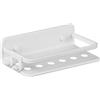 TATAY Mensola Bagno Senza Foratura Mensola Doccia Rettangolare Alluminio | Include Viti e Sistema Fissaggio Quick Fix | Resiste all'Umidità | Moderno | 10x5,5x20cm - Modello Serenity - Bianco Artico