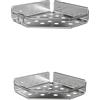 TATAY Mensola Bagno Senza Foratura Pack 2 Mensole Doccia Angolari in Alluminio | Include Viti e Sistema Fissaggio Quick Fix | Resiste all'Umidità | Moderno | 20x5,5x20cm - Modello Serenity - Argentato