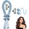 MPXEAVG Heatless Hair Curler, Fascia Bigodino Capelli, Arricciacapelli Durante la Notte, Ricci Senza Calore con Ganci, Riccioli Senza Calore, Heatless Curls (cielo blu)