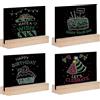 YUMUL 4 Pezzi Piccola Lavagna In Legno, Lavagna Decorativa In Legno, Mini Lavagna Per Feste, Mini Ardesia Nera, Mini Lavagna Per Scrivere, Adatto Per Sala Pranzo, Cucina, Soggiorno, Caffetteria (A)