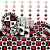 Shamoparty 67 Decorazioni di Compleanno a Tema Poker - Piatti, Tovaglioli, Tazze, Tovaglie e Decorazioni da Appendere per 20 Ospiti - Accessori per Serata Casinò