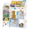 SONGMICS Libreria bambini, Scaffale per Giocattoli con 2 Ceste portagiochi | Libreria montessoriana per bambini, Mobile Cameretta, Stanza dei Giochi, Soggiorno, Bianco, Collezione Teza GKR42WT