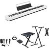 MusicalStore2005 Set Scolastico per Casio CDP-S110 Bianco Piano Digitale 88 Tasti Pesati - Completo di Stand a X, Panchetta Regolabile, Alimentatore e Pedale