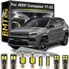 BMT xms 11Pz Kit di Luci LED per Interni per JEEP Compass 2017-2022, 6000K Bianco Luminoso Lampadine LED per Interni Auto e Camion