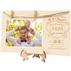 DPKOW Idee Regalo Festa del papà Cornice Portafoto con Mollette Legno, Cornice Super papà Regalo Miglior papà del Mondo Porta Foto Regalo Compleanno Natale papà Originali