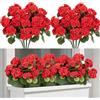 Laelfe 4 Pcs Gerani Rossi Finti da Esterno, Fiori Finti Artificiali Geranio per Esterno Balcone Patio Cimitero Sospensione di Fioriere Decorazione per Tavolo (Rosso-4 Pcs)