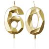 mciskin Candele dorate per 60° compleanno, 3D oro numero 60 candela per torta, decorazioni per 60° compleanno per donne e uomini, candele decorazioni dorate Torta Topper per feste Suppie