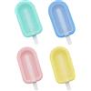 SHUBEIEUMI 4 Pezzi Stampi per Ghiaccioli in Silicone, Forme per Gelato con Bastoncino, Mini Formine Ghiaccioli Riutilizzabile con Coperchi, Impilabile, per Ghiaccioli DIY, Budino, Cioccolato