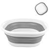 Chiluxendo Secchio Pieghevole, Bacinella Plastica Quadrata, Catino per Bucato, Secchiello, Silicone Lavabo, per Campeggio,Viaggio,Pesca,Camper,Pulizia della Casa (1, Grigio), 30.5 * 28 * 5CM