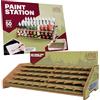 The Army Painter, Paint Station, Porta Vernici per 50 Warpaints Fanatic, Speedpaint e Warpaints Air Acrilici, incl. spazio per pennelli e 100 fogli - Porta Vernici per Pittura di Miniature
