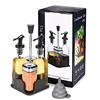 FNLLC Set Olio Aceto Sale Pepe (Set da 5 Pezzi),2 Salina da Tavolo con Coperchio Girevole in Acciaio Inox 120ML,2 Oliera 200ML,Oliera Vetro,sale e pepe Le Travisate