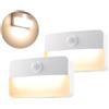 DA LIGHT Luce notturna con sensore di movimento, confezione da 2 luci LED per armadietti, Alimentazione a batteria, sensore bianco caldo 3000K per armadio, corridoio, scale, camera da letto, cucina
