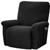 YancLife Jacquard Copripoltrona Fodera per Poltrona, Coprisedile Chivas Poltrona Reclinabile Relax Completo Elasticizzato con Tasche, Rivestimento Elastico per Sedia a Dondolo, Sedia Relax (Nero)