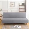 Surwin Copridivano Senza Braccioli 2/3 Posti Tinta Unita Elasticizzato Antimacchia Fodera per Divano Letto Antiscivolo Lavabile Clic Clac Pieghevole Letto Copridivano (Grigio Chiaro,160-190cm)