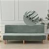 Surwin Velluto Copridivano Senza Braccioli 2/3 Posti Elasticizzato, Inverno Caldo Elegante Fodera per Divano Letto Antiscivolo Pieghevole Clic Clac Copri Divano (Verde Chiaro,160-190cm)