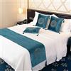 QRGMKL Stile Europeo Letto Runner Hotel Sciarpa Copriletti Copriletti Letto di Lusso Runner e Cuscini Coordinati Camera da Letto Bedding Protector-Lake Blue||210X45cm for 1.5m Bed