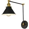 LFsem Retro Industriale Nero Metallo Piega Creativo Applique da parete Telescopica Regolabile Lampada da parete a braccio orientabile a sospensione orientabile Vintage Lampada a Muro