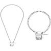 Diesel Uomo Collana e Bracciale in Acciaio Inossidabile Argento, Set