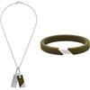 Emporio Armani Uomo Collana e Bracciale in Acciaio Inossidabile Argento e Silicone, Set