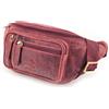 Fa.Volmer ® Marsupio in vera pelle per uomo e donna | disponibile in nero e marrone | vari modelli, Effetto usato rosso, L, Marsupio