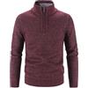 SAUTRV Maglione a mezza cerniera da uomo, maglione con zip a quarto da uomo maglione a collo alto slim fit colletto alla coreana maglione pullover a maglia maglione pullover con zip 1/4 maglioni a maniche
