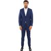 Ciabalù Abito Uomo Elegante Completo Slim Fit Blu Gessato Sartoriale (46, Numeric_46)