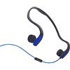 DESAV Cuffie di conduzione ossea cablata, Jack Audio da 3,5 mm, Cuffie per la riduzione del Rumore Auricolare Sportive per Esterni con Microfono per la Corsa, Lo Sport, Il Fitness,Blu