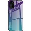 HAOYE Cover per Motorola Moto Edge 20 Pro, Custodia in Colori Sfumato, Vetro Temperato Antigraffio Back Cover + Bordo in Silicone Morbido TPU Protettiva Case(3)