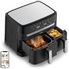 Moulinex Easy Fry Dual - Friggitrice senza olio, 8,3L, 2 cassetti, 7 programmi, Air Fryer, Digital, libretto con 20 ricette YY5545FB