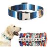 Hotlion Collare per cani medio, morbido in nylon con fibbia in metallo, regolabile, per cani di taglia piccola, media e grande, facile da camminare, correre, addestrare, caccia (striscia blu) M