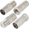 Vecys Adattatore Cavo Coassiale per Antenna TV da Tipo F a TV Adattatores Sintonizzatore DVB-T T2 Adattatore Antenna (4 pezzi)
