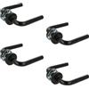 Amig - Set di 4 maniglie con rosetta interna per porte| Mod. 4RX | 135 x Ø19 mm | Quadretto da 8 mm | Design elegante e semplice | Acciaio inossidabile nero