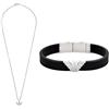 Emporio Armani Uomo Collana e Bracciale in Acciaio Inossidabile Argento e Silicone, Set