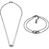 Emporio Armani Uomo Collana e Bracciale in Acciaio Inossidabile Nero, Set