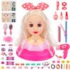 deAO Testa Parrucchiere Bambina con Accessori - Giocattolo Trucco e Capelli, Testa da Truccare con Capelli Morbidi, Regalo Creativo per Bambine 3+