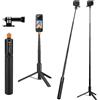 K&F Concept MS21 Selfie Stick Treppiede per Insta 360, Bastone Selfie Invisibile con l'adattatore, Bastone Estensibile per Insta 360 Ace/Ace Pro/X5/X4/X3/0NE X2/ONEX, DJI Osmo Action, AKASO Action