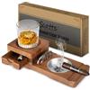 Scotte Posacenere per sigari, sottobicchiere, vassoio in legno per bicchiere whisky e vassoio in legno per cenere con tagliasigari, include cassetto e slot per sigari,ottimo accessorio per sigari